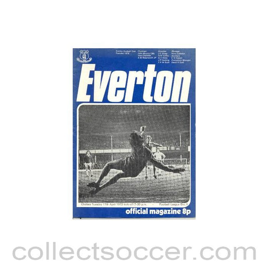 1973 - Everton v Chelsea official programme 17/04/1973