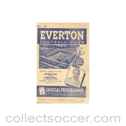 1949 - Everton vChelsea official programme 22/01/1949