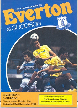 1984 - Everton v Chelsea official programme 22/12/1984