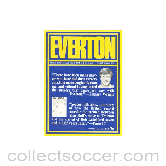 1974 - Everton v Chelsea official programme 23/03/1974