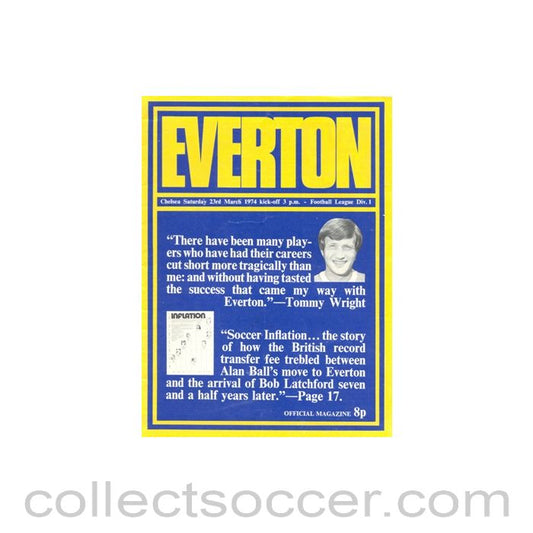 1974 - Everton v Chelsea official programme 23/03/1974