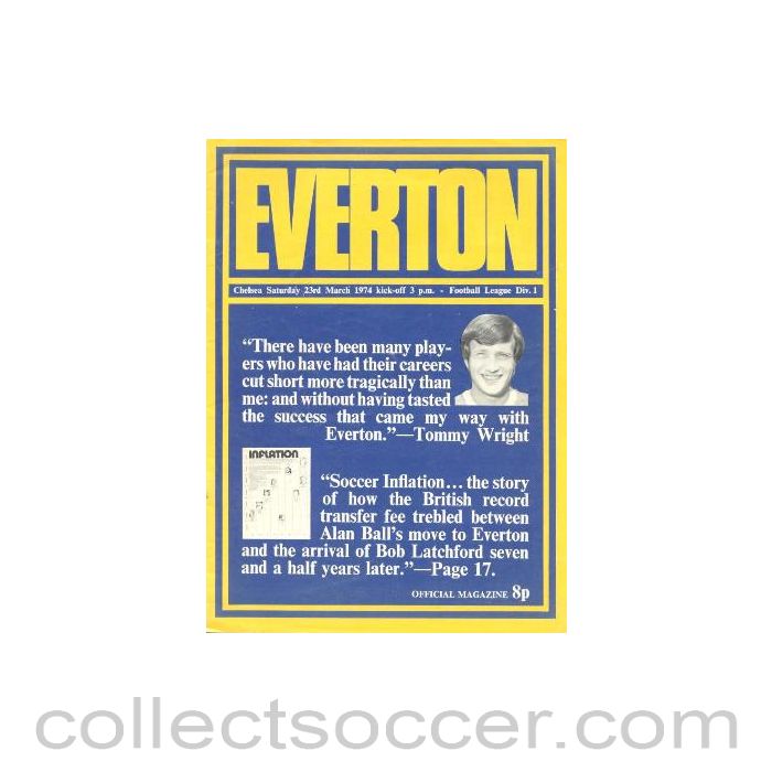 1974 - Everton vChelsea official programme 23/03/1974