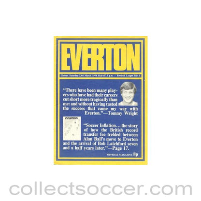 1974 - Everton vChelsea official programme 23/03/1974