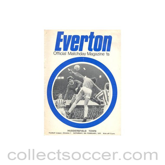 1971 - Everton v Huddersfield official programme 06/02/1971 Football League