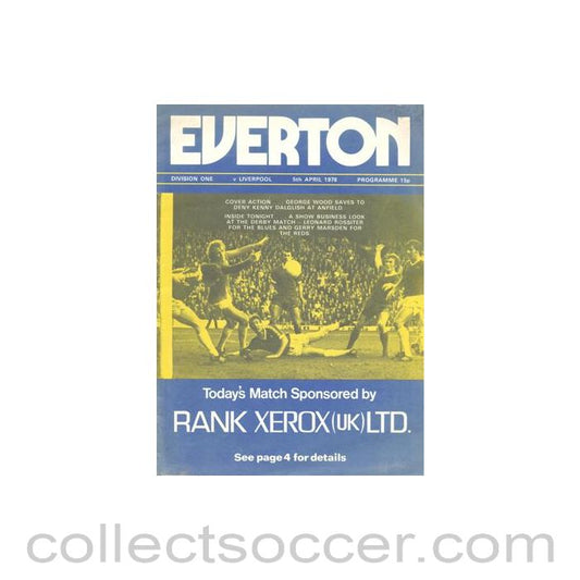 1978 - Everton v Liverpool official programme 05/04/1978 Football League