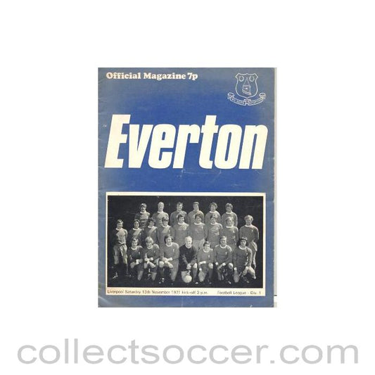 1971 - Everton v Liverpool official programme 13/11/1971 Football League
