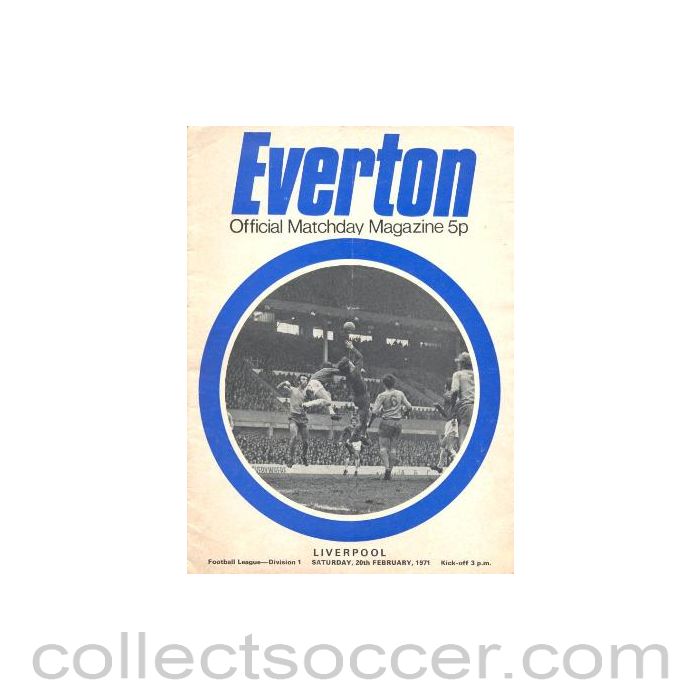 1971 - Everton v Liverpool official programme 20/02/1971