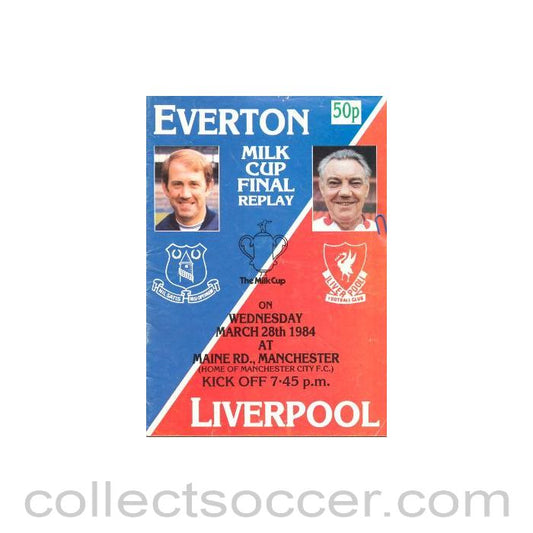 1984 Milk Cup Final Replay Programme Everton v Liverpool