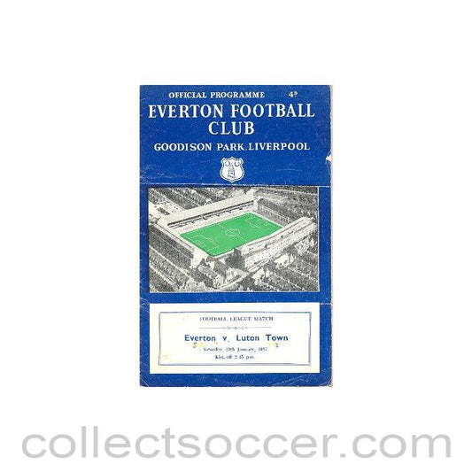 1957 - Everton v Luton official programme 19/01/1957