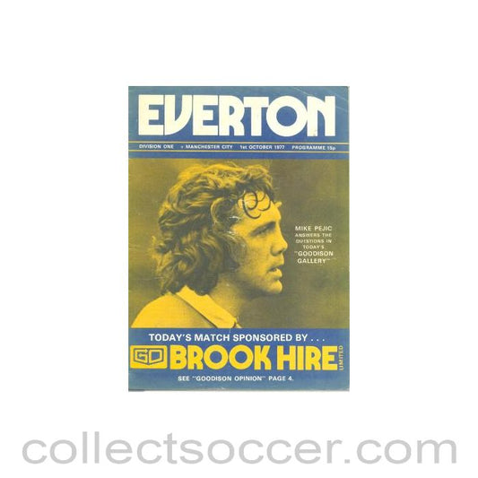 1977 - Everton v Manchester City official programme 01/10/1977