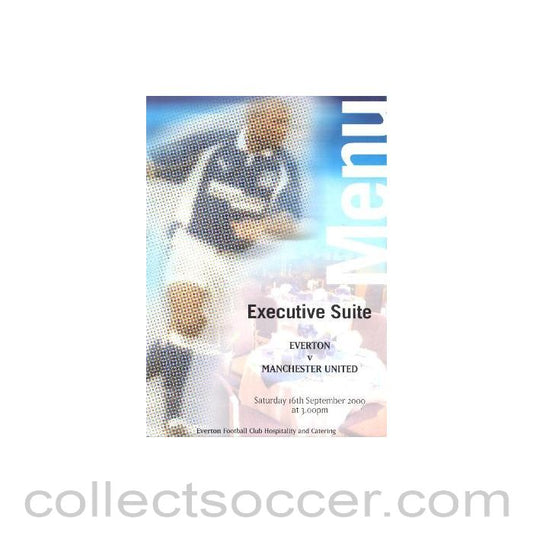 2000 - Everton v Manchester United menu 16/09/2000