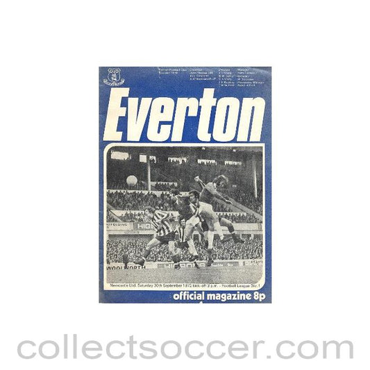 1972 - Everton v Newcastle United official programme 30/09/1972