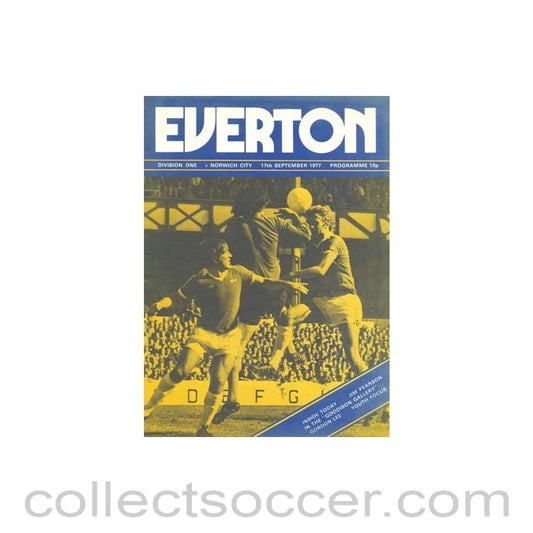 1977 - Everton v Norwich official programme 17/09/1977 Football League