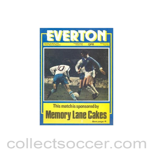 1979 - Everton v Queen's Park Rangers official programme 03/03/1979 Football League