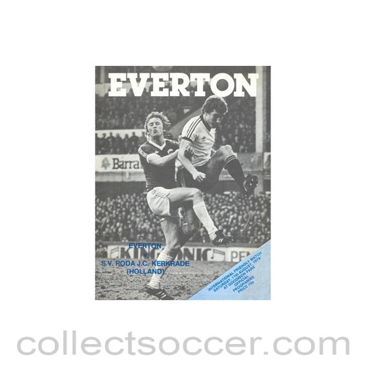 1979 - Everton v Roda official programme 11/08/1979 Friendly Match