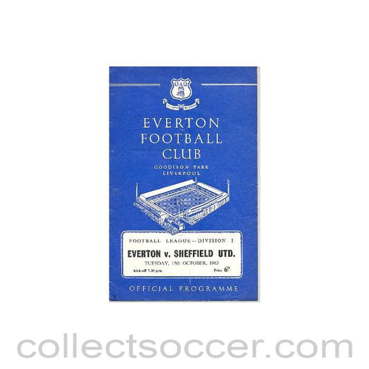 1963 - Everton v Sheffield United official programme 15/10/1963