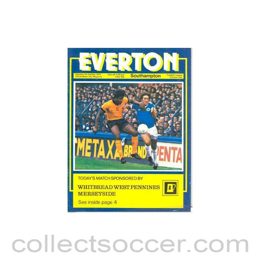 1978 - Everton v Southampton official programme 07/10/1978 Football League