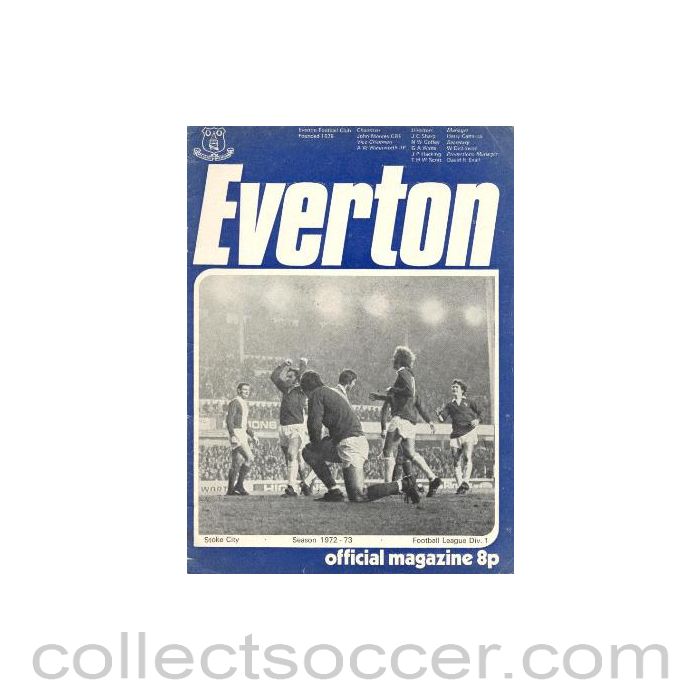 1973 - Everton v Stoke City official programme 06/01/1973
