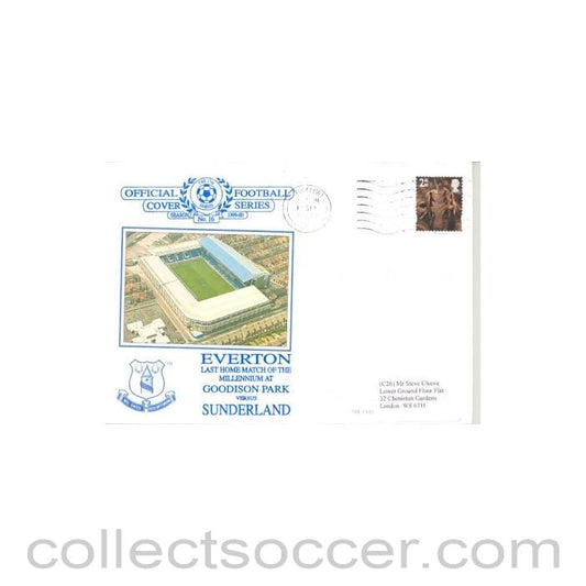 2000 - Everton v Sunderland - last home match of the Millenium First Day Cover 12/09/2000