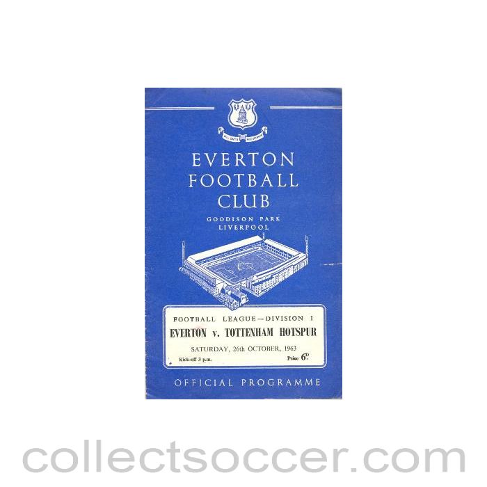 1963 - Everton v Tottenham Hotspur official programme 26/10/1963