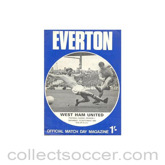 1969 - Everton v West Ham United official programme 13/09/1969 Football League