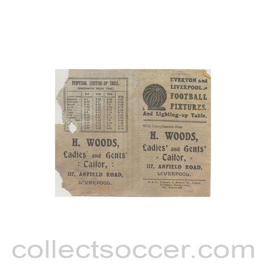 1924 - Everton and Liverpool fixtures 1924-1925