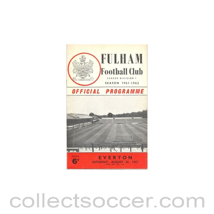 1961 - Fulham v Everton official programme 26/08/1961