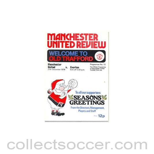 1976 - Manchester United v Everton official programme 27/12/1976 No Tokens