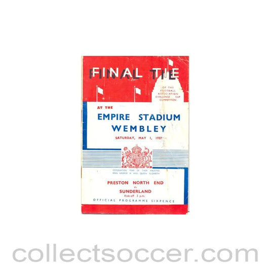 1937 FA Cup Final Programme Preston North End v Sunderland