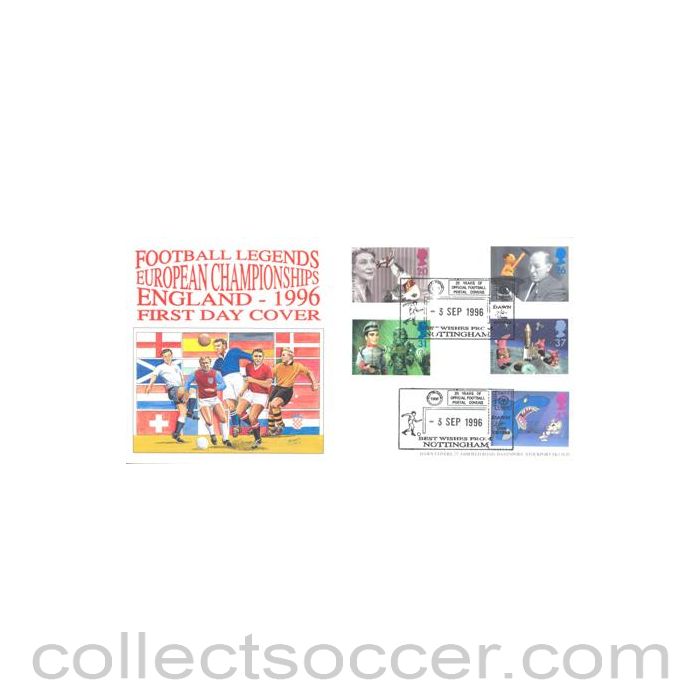 1996 - Football Legends European Championships England 1996 First Day Cover of 03/09/1996