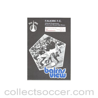 1980 - Falkirk v Stranraer official programme 26/01/1980