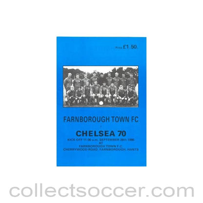 1986 - Farnborough vChelsea 70's official programme 28/08/1986