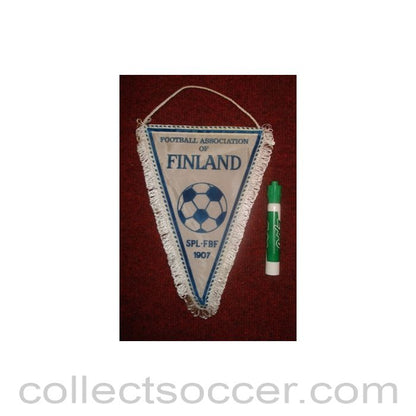 The Finlandl Football Association Pennant once property of the football referee Neil Midgley