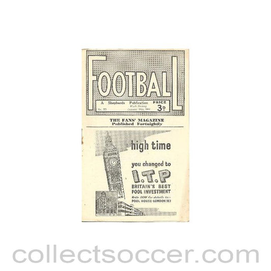 1947 - Football - The Fans' Magazine Published Fortnightly - 18/01/1947