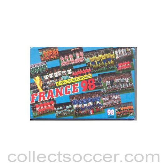 1998 World Cup Complete Set in Folder of 32 Unofficial Postcards Showing Every Team Group