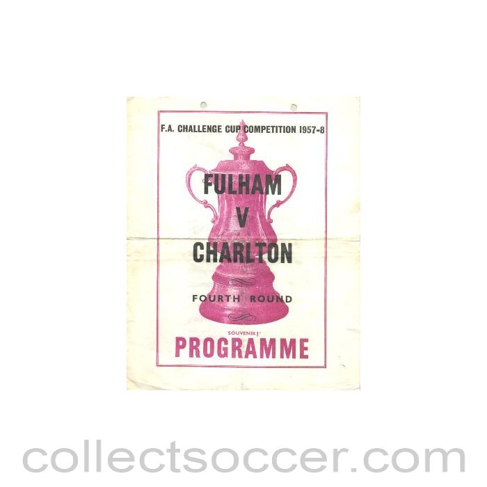1957 - Fulham v Charlton Athletic official programme 1957-1958 pirate