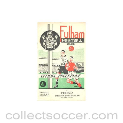 1952 - Fulham vChelsea official programme 05/01/1952