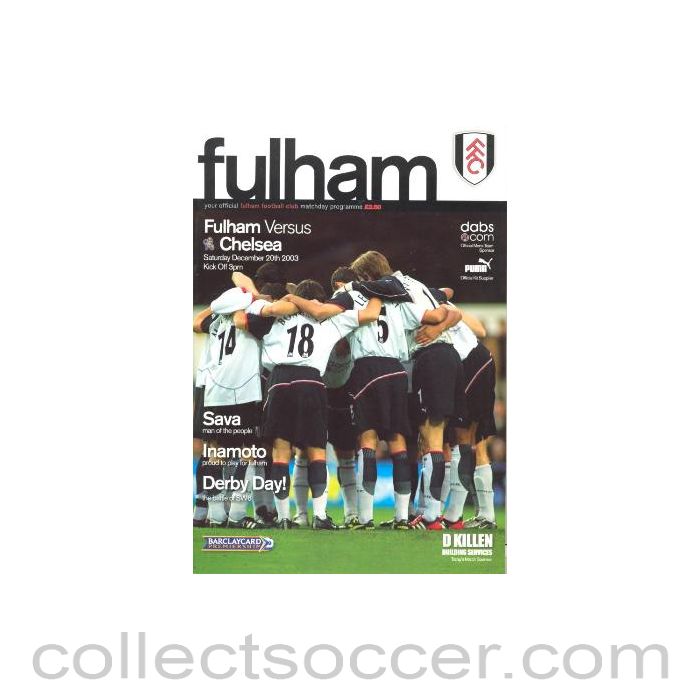 2003 - Fulham vChelsea Official Programme 20/12/2003