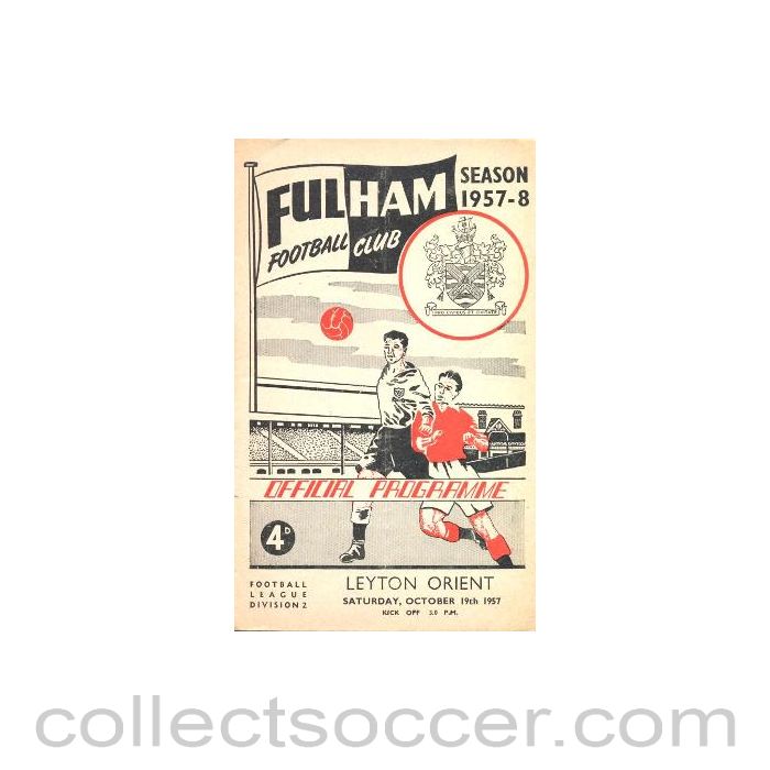 1957 - Fulham v Leyton Orient official programme 19/10/1957