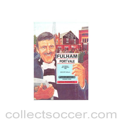 1988 - Fulham v Port Vale official programme 16/01/1988 Football League