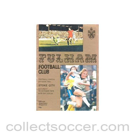 1978 - Fulham v Stoke City official programme 07/10/1978 Football League