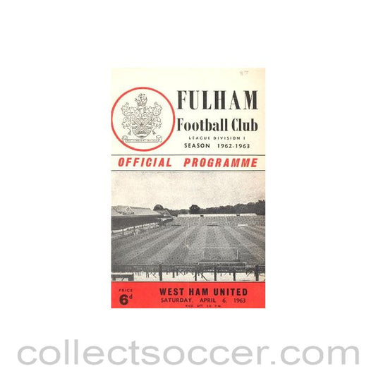 1963 - Fulham v West Ham United official programme 06/04/1963