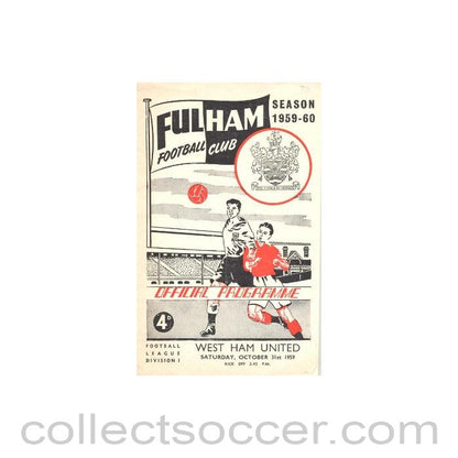 1959 - Fulham v West Ham United official programme 31/10/1959