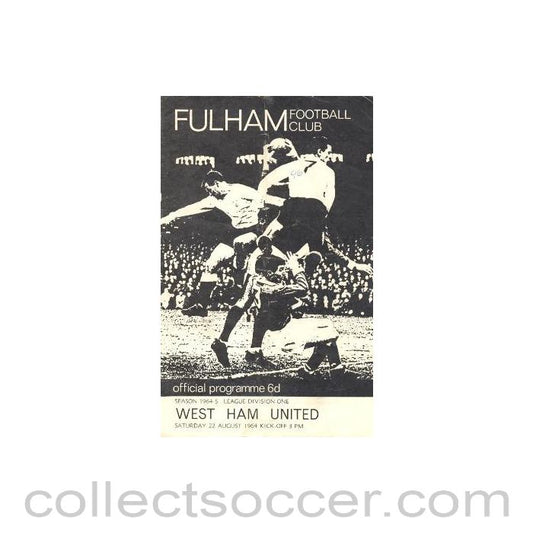 1964 - Fulham v West Ham United official programme 22/08/1964