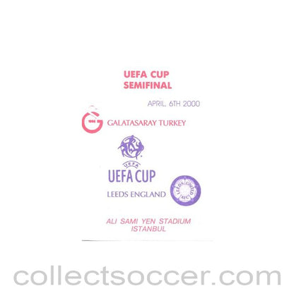 2000 UEFA Cup Semi-Final Galatasaray v Leeds United unofficial programme 06/04/2000 pirate