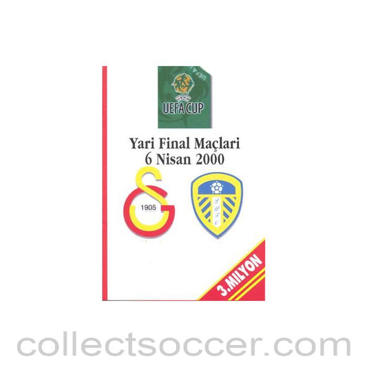 2000 UEFA Cup Semi-Final Galatasaray v Leeds United unofficial programme 06/04/2000 pirate