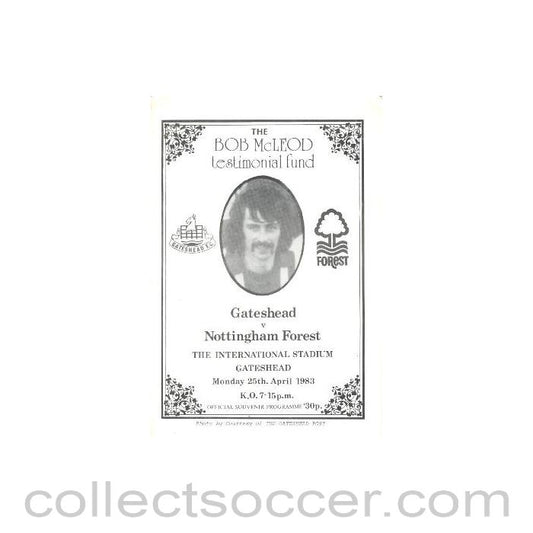 1983 - Gateshead v Nottingham Forest official programme 25/04/1983