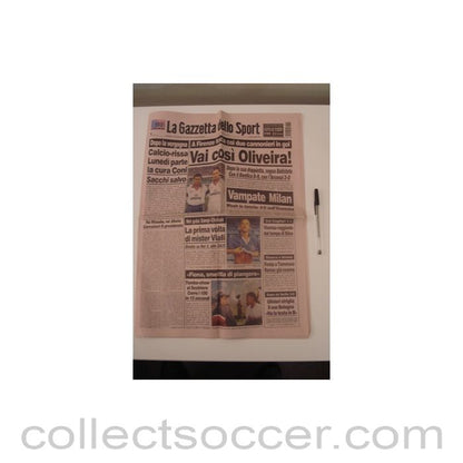 1996 - La Gazzetta dello Sport - Italian newspaper of 08/08/1996 covering Milan v Chelsea