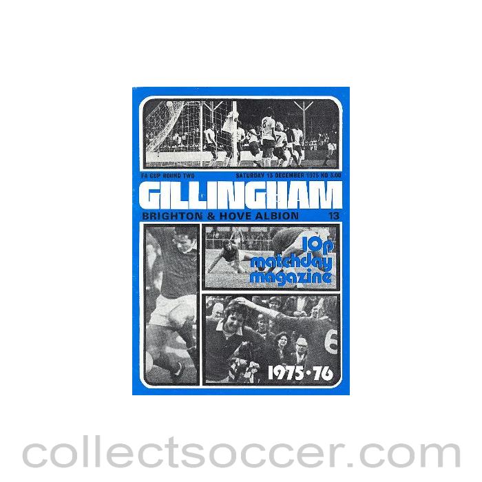 1975 - Gillingham v Brighton & Hove Albion official programme 13/12/1975