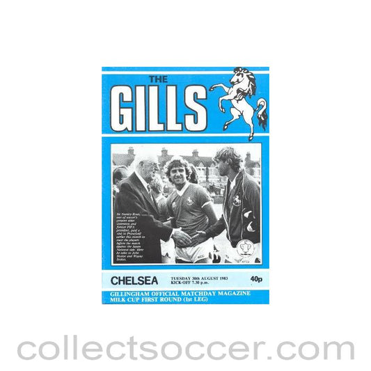 1983 - Gillingham vChelsea official programme 30/08/1983